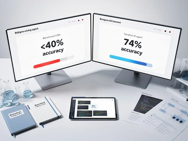 LLMs Fail Biomedical Code Test: New Agent Hits 74% Accuracy